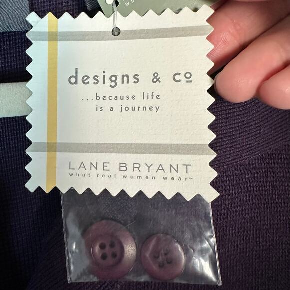 Denim & Co. with Lane Bryant women’s sweater dress button down purple plus size - Picture 6 of 12